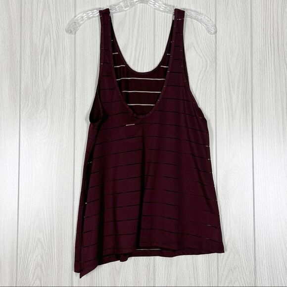 Athleta | Plum Max Out Drop Needle Stripe Tank Top Size Medium - Picture 2 of 8